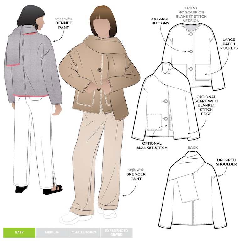 Wren Jacket Pattern Size 4-16 By Style Arc