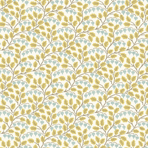 Bleeding Heart from Cottage Garden in Gold/Turquoise for Cloud9 Fabrics (Avail Apr)