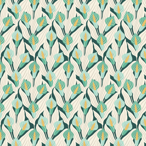 Calla Lilies from Florissima in Teal by Juliana Tipton for Cloud9 Fabrics (Avail Apr)