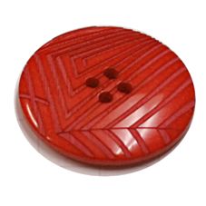 Acrylic Button 4 Hole Deep Ridged 30.5mm Red