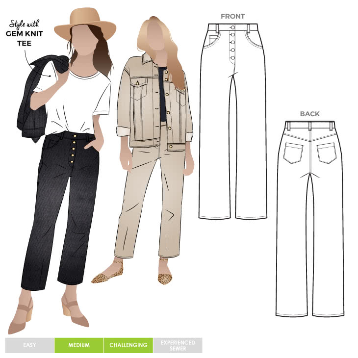 Elwood Jean Pattern Size 4-16 By Style Arc