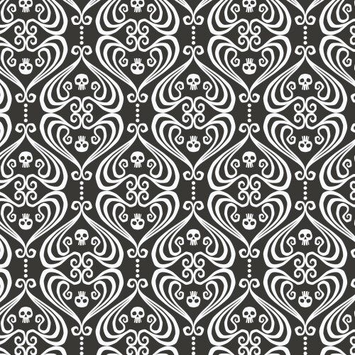 Ornaments from Gothic Whimsy in Black/White by Anequ Studio for Cloud9 Fabrics (Avail May)