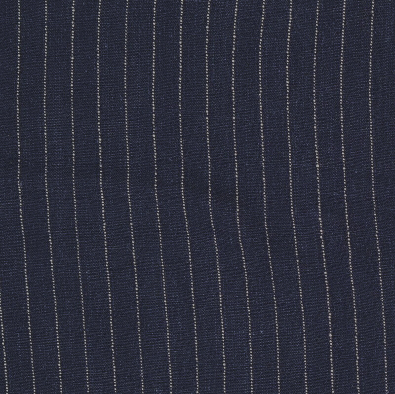 Navy Stripe Viscose Linen Slub From Berkley By Modelo Fabrics