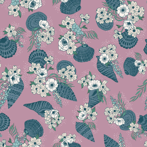 Sea Bouquet in Dusty Pink from Seashell Serenade by Jayme Murray for Cloud9 Fabrics (Avail Jan)