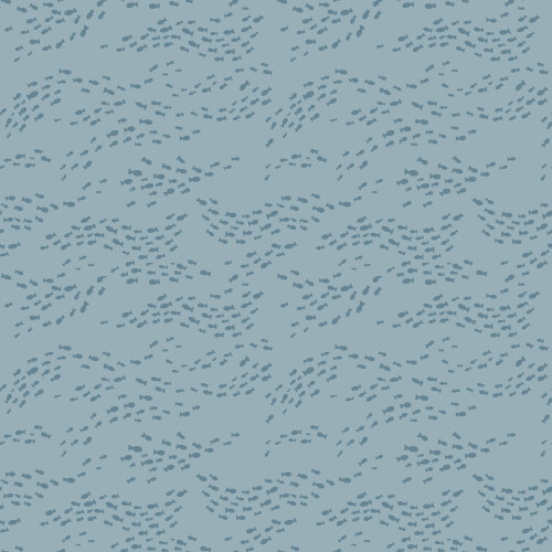 Fish School in Dusty Blue from Seashell Serenade by Jayme Murray for Cloud9 Fabrics (Avail Jan)