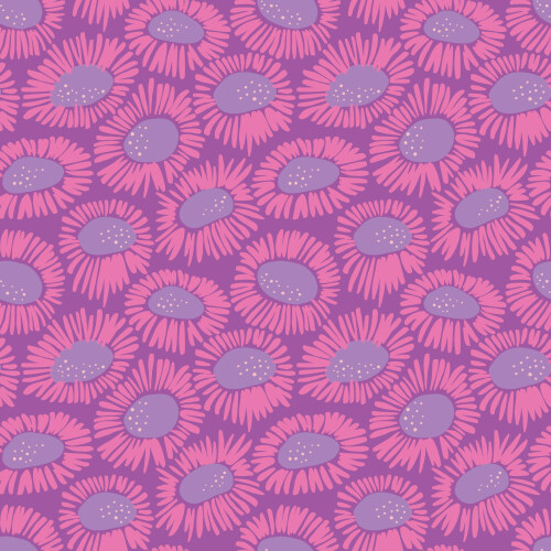 Wild Daisies from Wonder Jungle in Purple/Pink by Pip & Lo for Cloud9 Fabrics (Avail May)