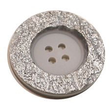 Acrylic Button 4 Hole Metallic 18mm Grey / Silver