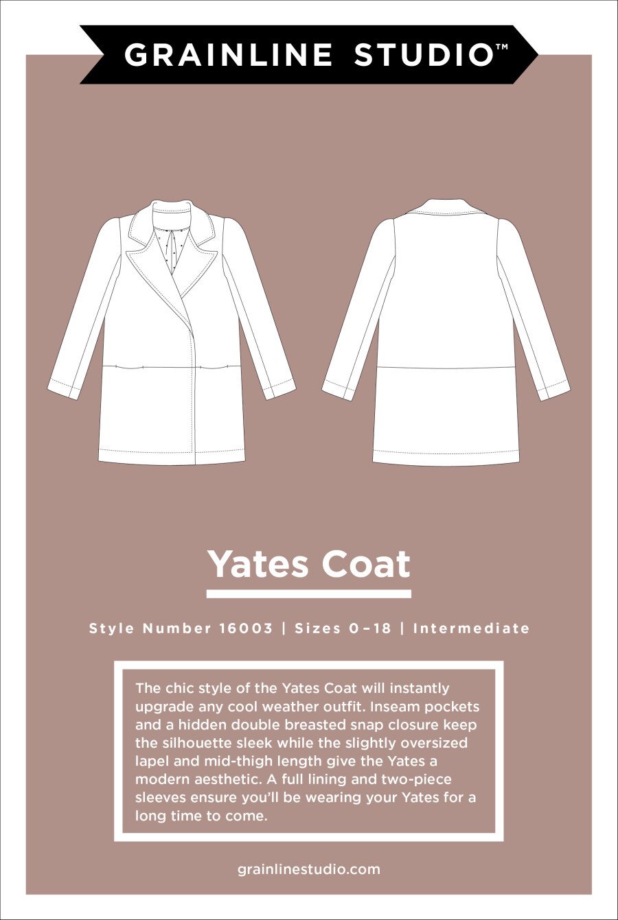 Yates Coat Pattern By Grainline Studio