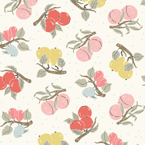 Orchard from Cottage Garden in Ivory by Kimberly Morgan for Cloud9 Fabrics (Avail Apr)