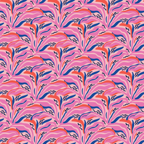 Vast Frontiers from Wonder Jungle in Pink/Multi by Pip & Lo for Cloud9 Fabrics (Avail May)