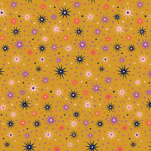 Starlit Dawn from Wonder Jungle in Gold by Pip & Lo for Cloud9 Fabrics (Avail May)