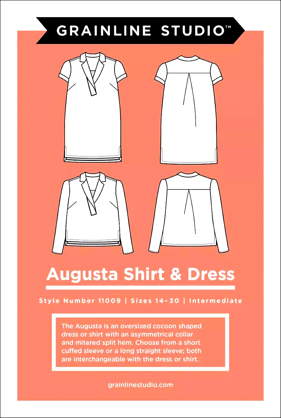 Augusta Shirt & Dress Pattern Size 14-30 by Grainline Studio