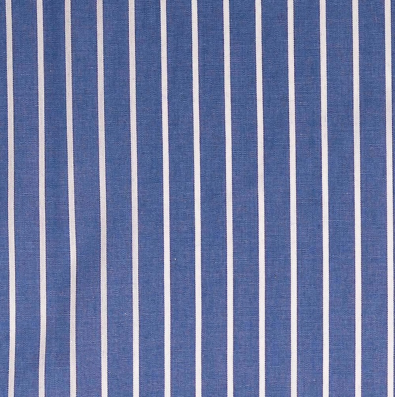 Blue Striped Cotton Poplin By Modelo Fabrics