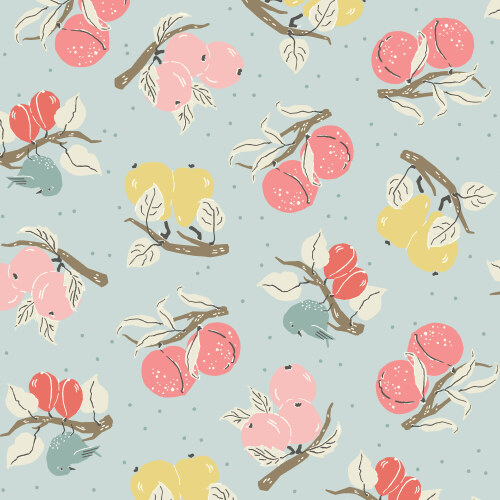 Orchard from Cottage Garden in Lt Turquoise by Kimberly Morgan for Cloud9 Fabrics (Avail Apr)