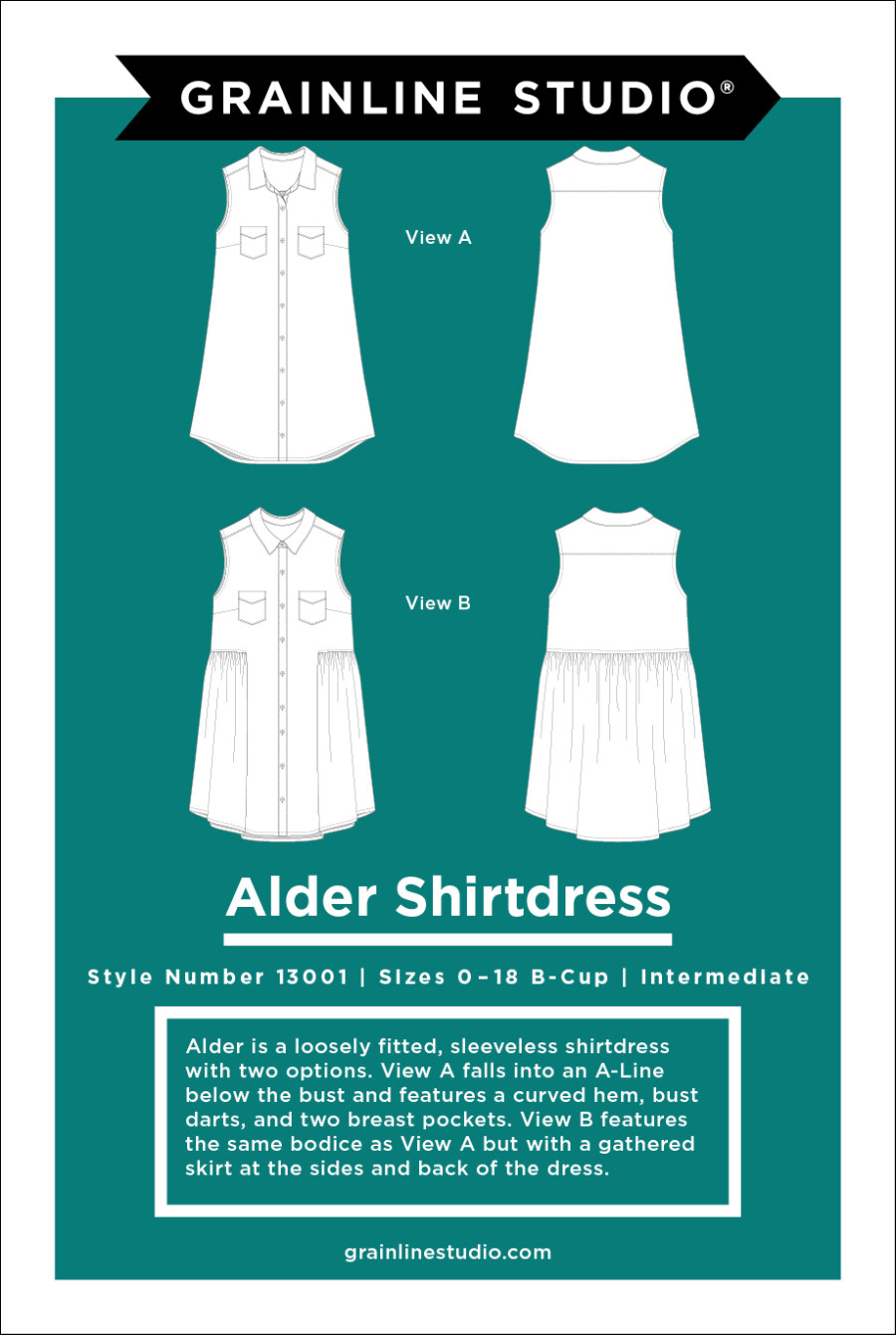 Alder Shirtdress Pattern Size 00-18 By Grainline Studio (Due Aug)