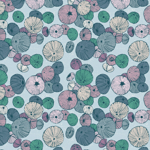 Sea Urchin in Light Blue/Multi from Seashell Serenade for Cloud9 Fabrics (Avail Jan)