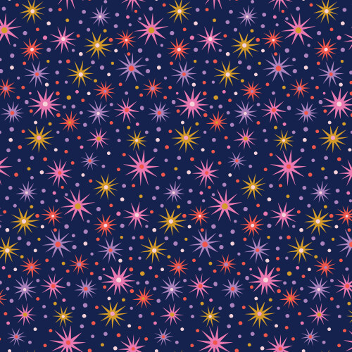 Starlit Dusk from Wonder Jungle in Navy by Pip & Lo for Cloud9 Fabrics (Avail May)