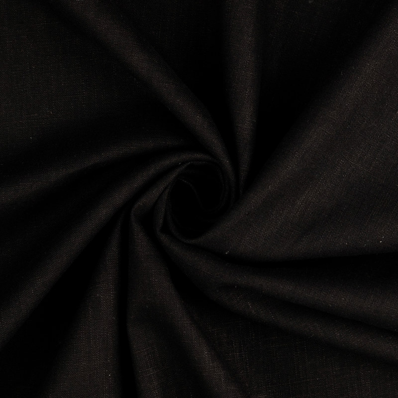 Black Washed Linen Fabric - Wholesale by Hantex Ltd UK EU