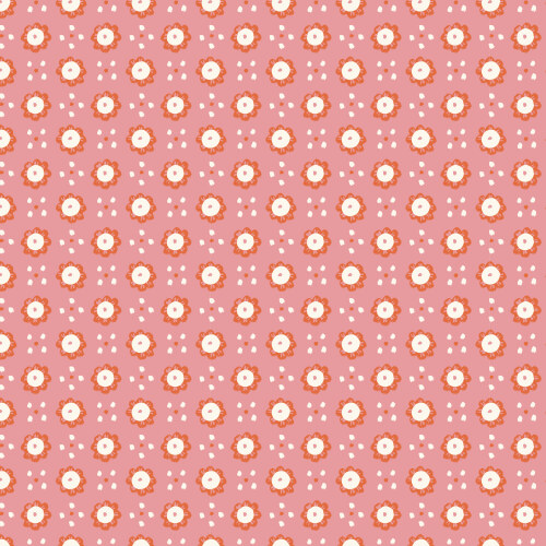 Wildflowers from Happy Homestead in Pink/Orange by Samantha Johnson for Cloud9 Fabrics (Avail May)