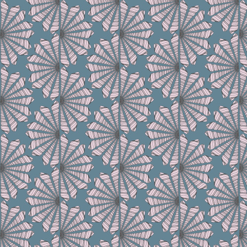 Shell Fan in Blue/Pink from Seashell Serenade by Jayme Murray for Cloud9 Fabrics (Avail Jan)