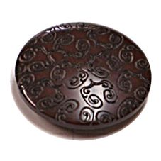 Acrylic Shank Button Embossed 15mm Chocolate