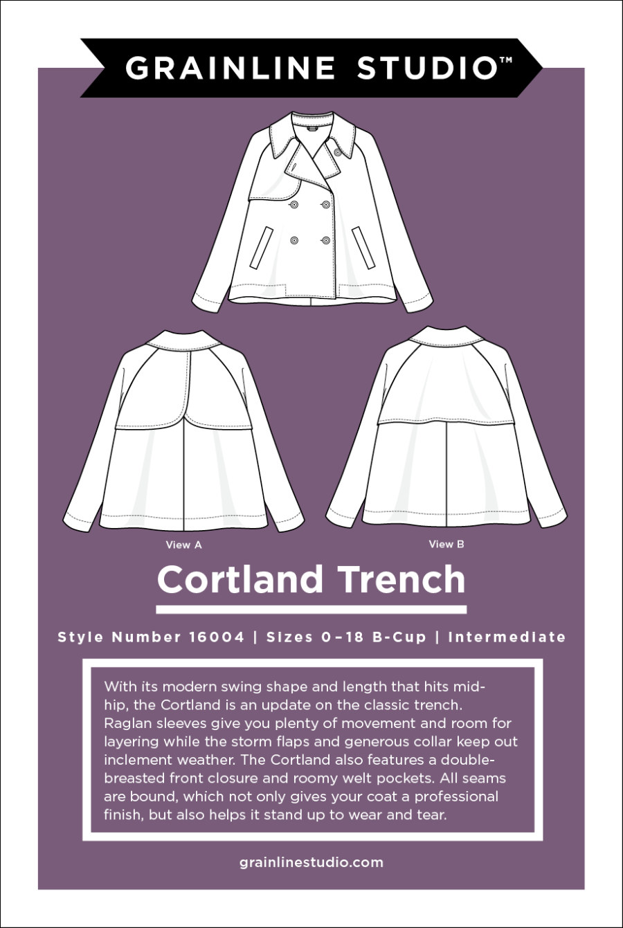 Cortland Trench Pattern Size 0-18 by Grainline Studio - Wholesale by ...
