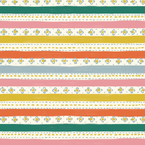 Stripes and Stitches from Happy Homestead in Multi for Cloud9 Fabrics (Avail May)