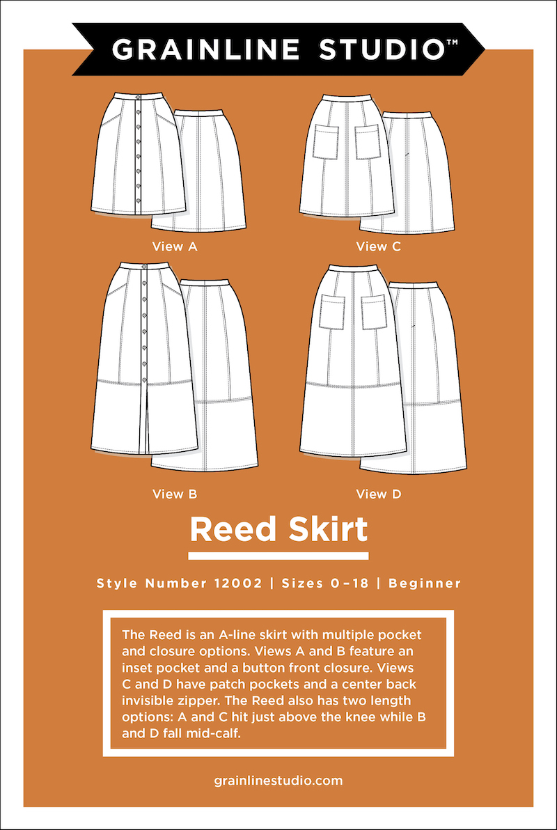 Reed Skirt Pattern Size 0-18 By Grainline Studio - Wholesale by Hantex ...