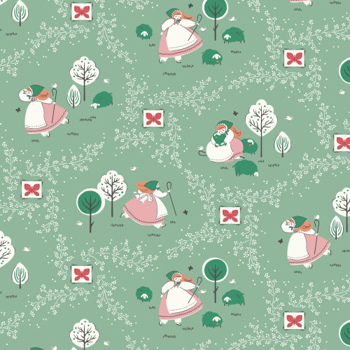 Bo Peep in Mint from Little Bo by Kimberly Morgan for Cloud9 Fabrics (Due Feb)