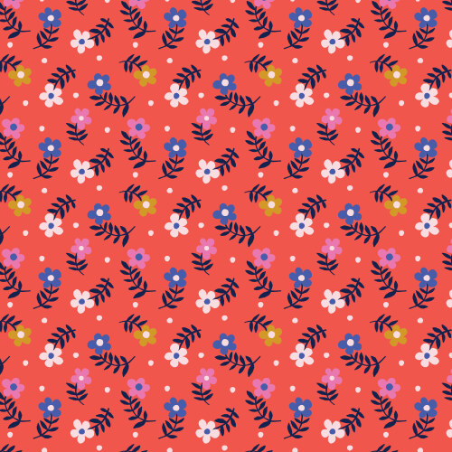 Jazzy Floret from Wonder Jungle in Red by Pip & Lo for Cloud9 Fabrics (Avail May)