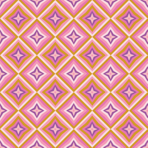 Groovy Day from Wonder Jungle in Pink/Gold by Pip & Lo for Cloud9 Fabrics (Avail May)