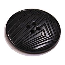 Acrylic Button 4 Hole Deep Ridged 30.5mm Black