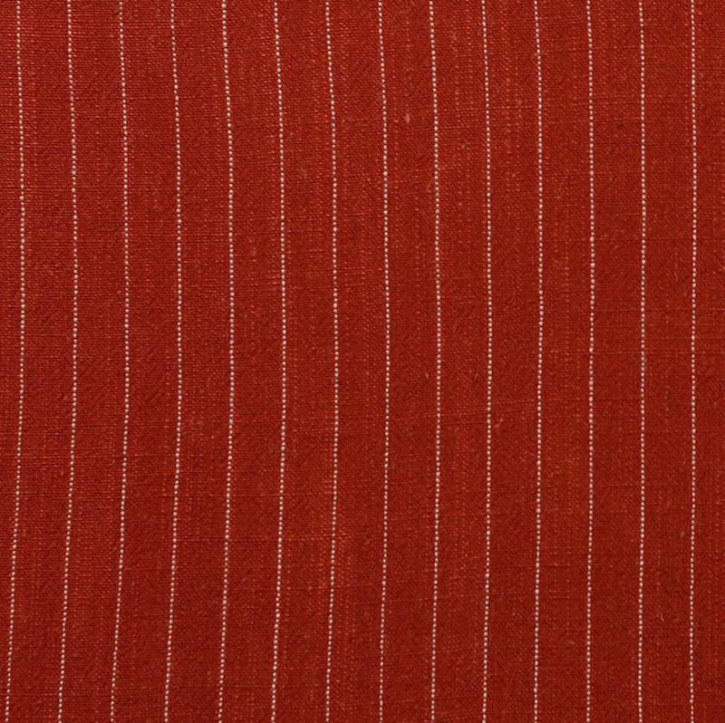 Rust Stripe Viscose Linen Slub From Berkley By Modelo Fabrics