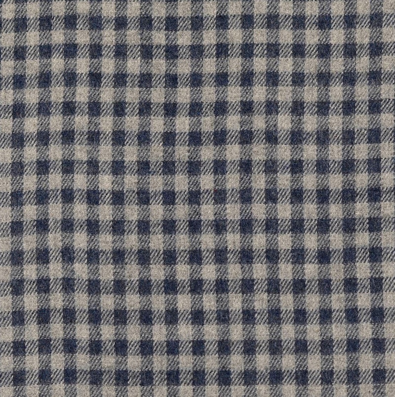 Denim Blue And Grey Small Check Brushed Flannel From Glenrock By Modelo Fabrics