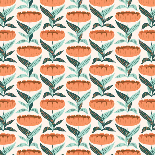 Champagne Blossoms from Florissima in Coral by Juliana Tipton for Cloud9 Fabrics (Avail Apr)