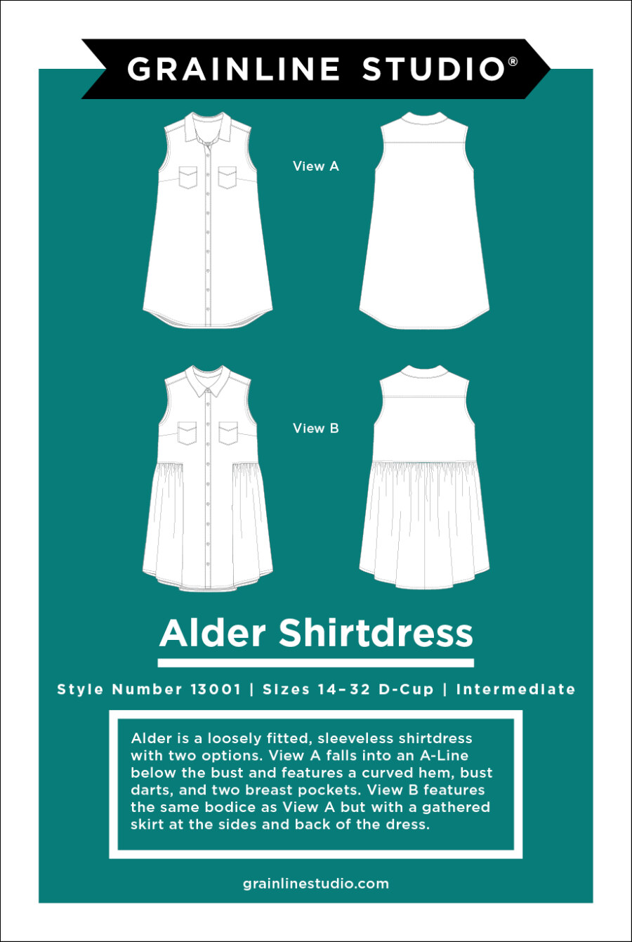 Alder Shirtdress Pattern Size 14-30 By Grainline Studio (Due Aug)