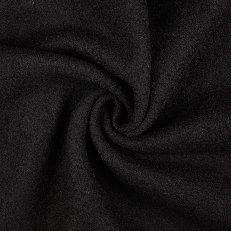 Black Boiled Wool Fabric - Wholesale by Hantex Ltd UK EU