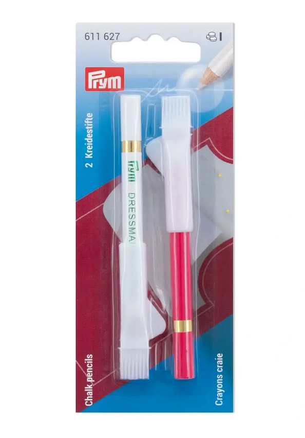 Prym Chalk Pencils & Brush White/pink