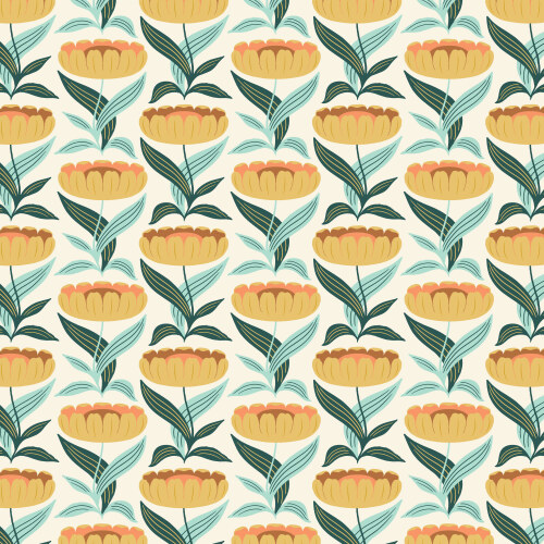 Champagne Blossoms from Florissima in Gold by Juliana Tipton for Cloud9 Fabrics (Avail Apr)