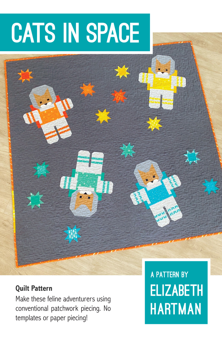 Cats In Space Quilt Pattern By Elizabeth Hartman Wholesale By Hantex Ltd UK EU